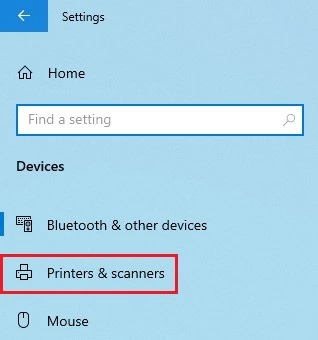 click on the Printers & scanners