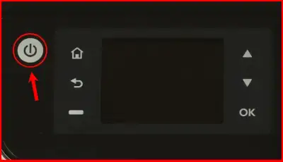 turn on the printer by pressing the power button