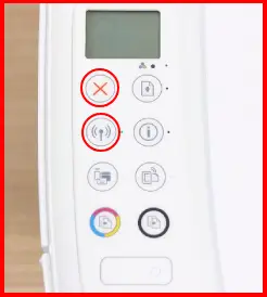 press cancel and wireless button
