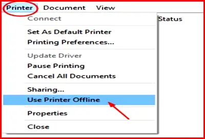 canon printer offline - uncheck use printer offline