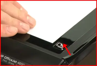 lift the scanner lid and allign the paper on hp printer